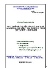 Sáng kiến kinh nghiệm Phat triên phâm chât, năng lưc hoc sinh qua môt sô chu đê day hoc ở chương trình Ngữ văn Lớp 12 hiện hành - Năm học 2014-2015 - Lê Việt Hùng